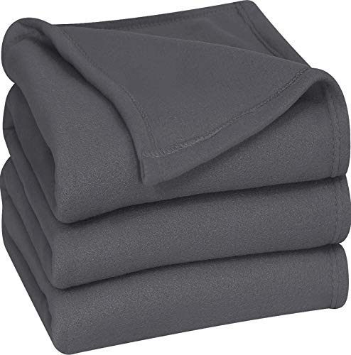 Product Cover Utopia Bedding Fleece Blanket Twin Size Grey Soft Warm Bed Blanket Plush Blanket Microfiber