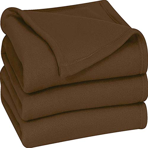 Product Cover Utopia Bedding Fleece Blanket Queen Size Chocolate Soft Warm Bed Blanket Plush Blanket Microfiber