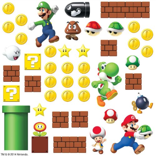 Product Cover RoomMates Nintendo Super Mario Build A Scene Peel And Stick Wall Decals - RMK2351SCS