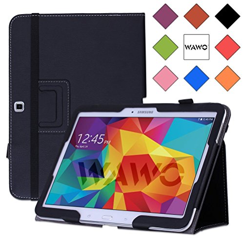 Product Cover WAWO Samsung Galaxy Tab 4 10.1 Inch Tablet Smart Cover Creative Folio Case (Black)