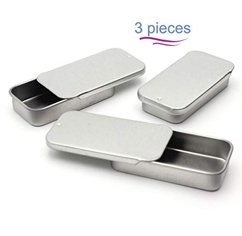 Product Cover Metal Slide Top Tin Containers (small) for Crafts Geocache Storage Survival Kit By MagnaKoys (pack of 3)