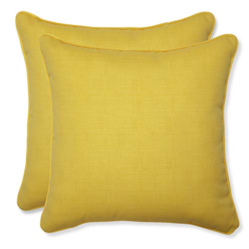Product Cover Pillow Perfect Outdoor Fresco Yellow Throw Pillow, 18.5-Inch, Set of 2