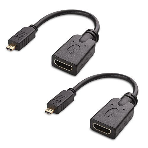 Product Cover Cable Matters 2-Pack Micro HDMI to HDMI Adapter (HDMI to Micro HDMI Adapter) 6 Inches with 4K and HDR Support