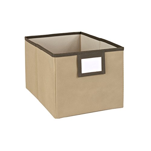Product Cover Bin with Write-On Label , Mocha : ClosetMaid 25064 Fabric Bin with Write-On Label, Mocha