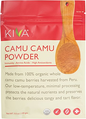 Product Cover Kiva Organic Camu Camu Powder - Non-GMO, Raw, Vegan, 3.5-Ounce Pouch