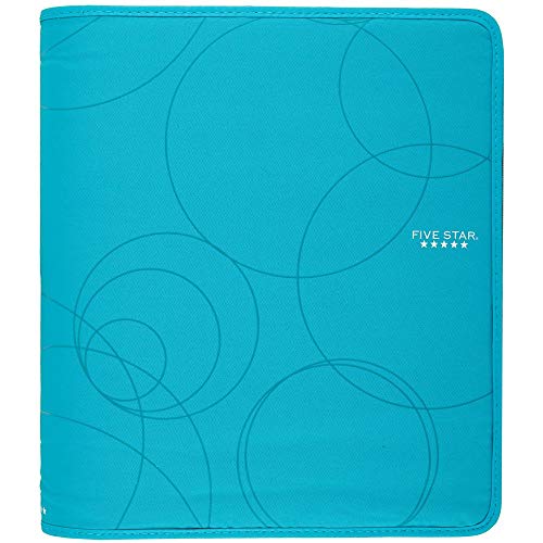 Product Cover Five Star Zipper Binder, 1.5-Inch Capacity, 13.62 x 12.12 x 2.38 Inches, Blue (72358)