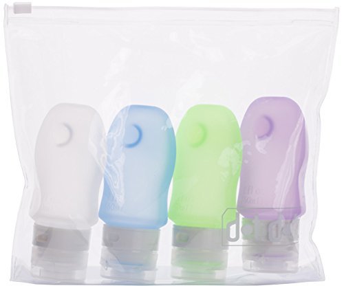 Product Cover Dot&Dot Travel Bottles - 4 Piece Set of 2 oz Leak Proof Travel Containers for Travel Size Toiletries