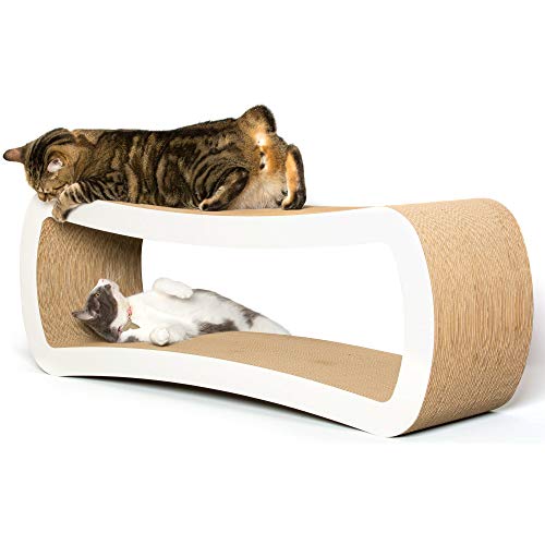 Product Cover PetFusion Jumbo Cat Scratcher Lounge (White). [Superior Cardboard & Construction, Significantly outlasts Cheaper alternatives]