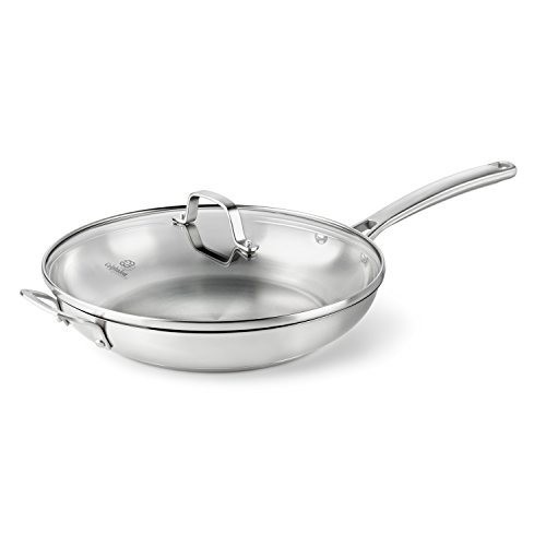 Product Cover Calphalon Classic Stainless Steel Cookware, Fry Pan, 12-inch with Lid