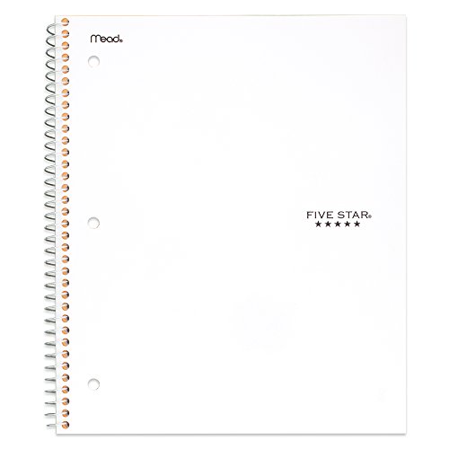 Product Cover Five Star Spiral Notebook, 3 Subject, College Ruled Paper, 150 Sheets, 11