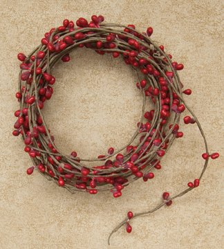 Product Cover Red Single Pip Berry Garland Country Primitive Floral Craft Chirstmas