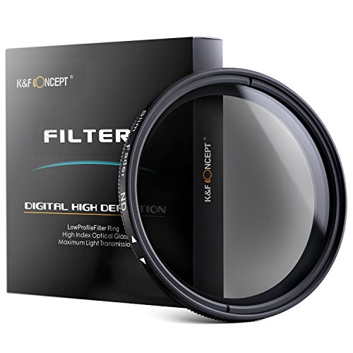 Product Cover 52mm ND Filter, K&F Concept 52mm Neutral Density Filter Slim Variable Fader ND2-ND400 Adjustable ND2 ND4 ND8 ND16 ND32 to ND400