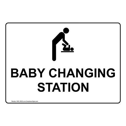 Product Cover Baby Changing Station Sign, 7x5 inch Plastic for Restrooms by ComplianceSigns