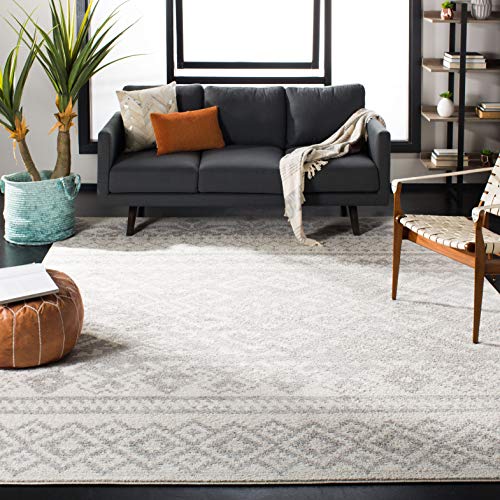 Product Cover Ivory/Silver, 6' x 9' : Safavieh Adirondack Collection ADR107B Ivory and Silver Rustic Bohemian Area Rug (6' x 9')