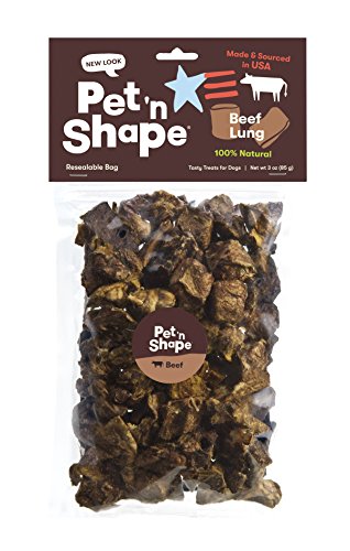 Product Cover Pet 'n Shape Beef Lung Dog Treats - Made and Sourced in The USA - All Natural Healthy Treat, Bites, 3 Oz, 1 Pack