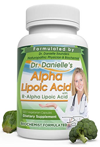 Product Cover Alpha-Lipoic Acid by Dr. Danielle, Neuropathy Support, Non-GMO, Gluten-Free, Vegan, Soy-Free, Promotes Healthy Blood Sugar, Alpha R Lipoic Acid R-ALA, R-ALA, 120 Veggie Caps