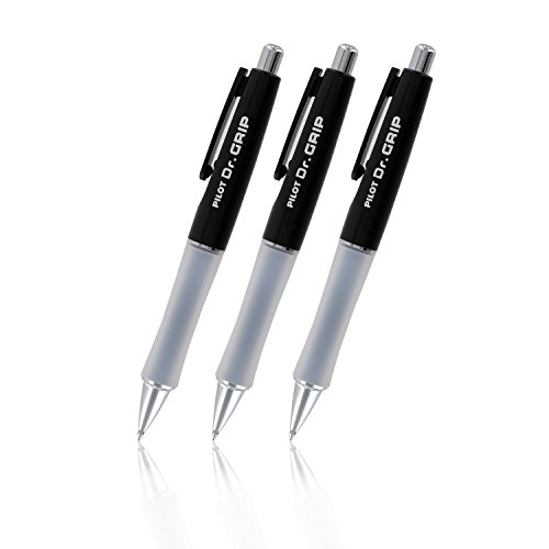Product Cover Pilot Dr.Grip Retractable Ball Point Pen, Medium Point, Black Ink - Pack of 3 (Black)