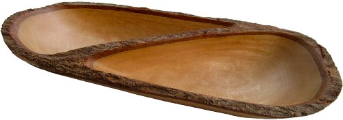 Product Cover RoRo Natural Sustainable Mango Wood Divided Tray with Bark Edges, 17