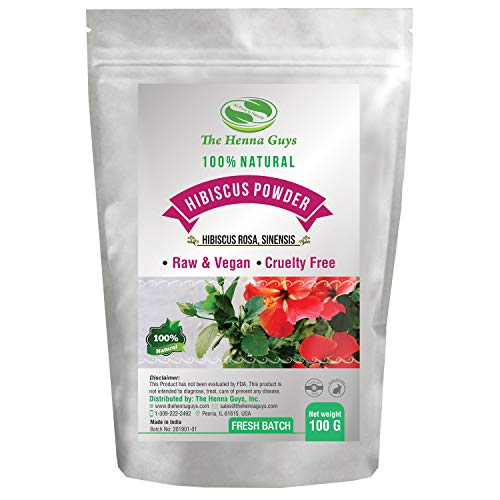 Product Cover Hibiscus Powder - 100% Pure & natural, Promotes healthy hair, anti-aging face mask & multi-purpose use