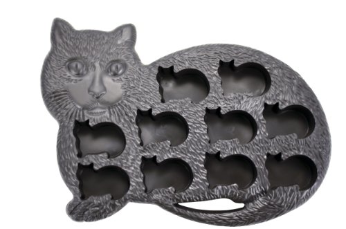 Product Cover Fairly Odd Novelties FON-10010 Cat Shaped Ice Cube Tray Fun & Cute Animal Replica Mold, standard, Black