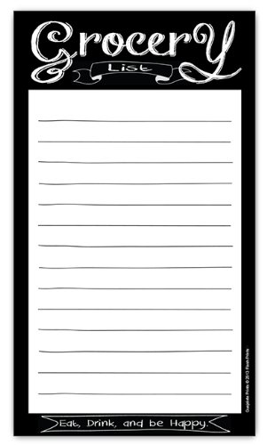 Product Cover Chalkboard Style Grocery List Magnetic Groceries Pad 4.25 x 7.5, 50-Sheets