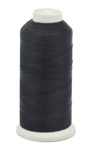 Product Cover Mandala Crafts Bonded Nylon Thread for Sewing Leather, Upholstery, Jeans and Weaving Hair; Heavy-Duty; 1500 Yards Size 69 T70 (Black)