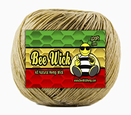 Product Cover Bee Wick Hemp 420ft Spool of 100% Organic Hemp Wick, Waxed by Hand in The USA with American Beeswax (1.0mm)