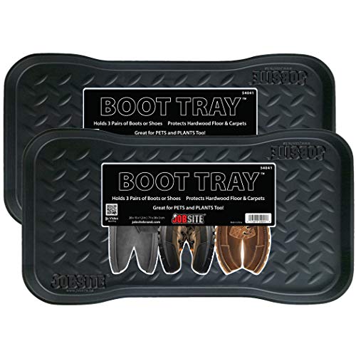 Product Cover JobSite Heavy Duty Boot Tray, Multi-Purpose for Shoes, Pets, Garden - 15 x 28 Inch - 2 Trays