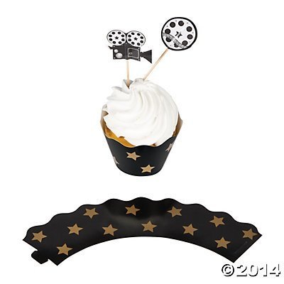 Product Cover Movie Night Cupcake Wrappers with Picks - 100 pcs, makes 50