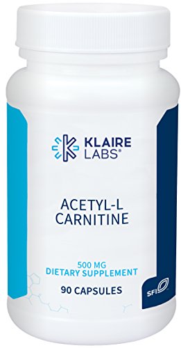 Product Cover Klaire Labs Acetyl-L-Carnitine 500 Milligrams - Hypoallergenic HCl Form of Carnitine for Cognitive & Nervous System Support, Dairy-Free (90 Capsules)