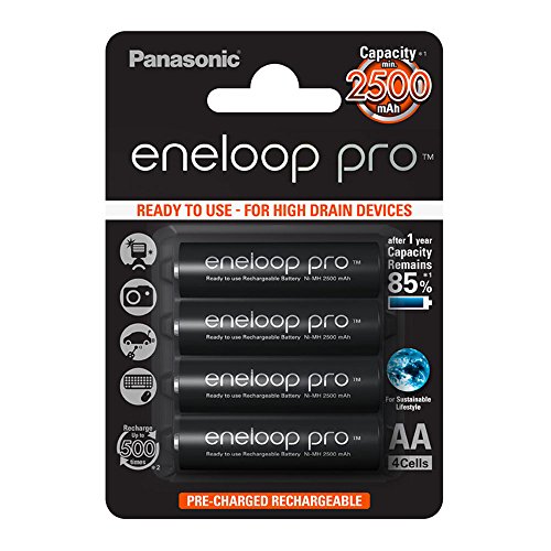 Product Cover Panasonic Eneloop BK-3HCCE4BE Pro AA High Capacity Pre-Charged Rechargeable Batteries - Pack of 4