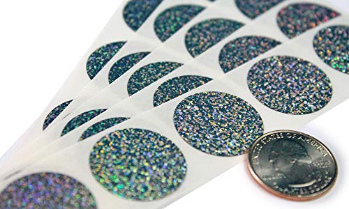 Product Cover My Scratch Offs 1 Inch Glitter Silver Round Scratch Off Sticker Labels - 100 Pack