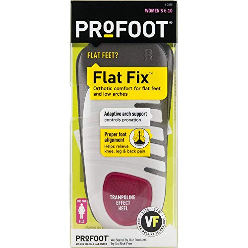 Product Cover PROFOOT, Flat Fix Orthotic, Women's 6-10, 1 Pair, Orthotic Insoles for Flat Feet and Low Arches, Inserts Help Support Arch Heel, Lightweight, Absorbs Shock to Help Reduce Foot, Leg, Hip, Back Pain