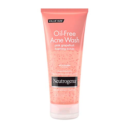Product Cover Neutrogena Oil-Free Acne Face Wash Pink Grapefruit Foaming Scrub, Salicylic Acid Acne Treatment, 6.7 Fl. Oz. (Pack of 3)