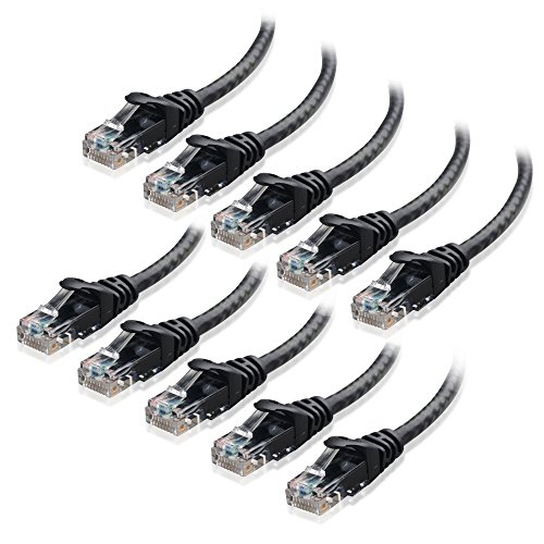 Product Cover Cable Matters 10-Pack Snagless Cat6 Ethernet Cable (Cat6 Cable / Cat 6 Cable) in Black 3 Feet