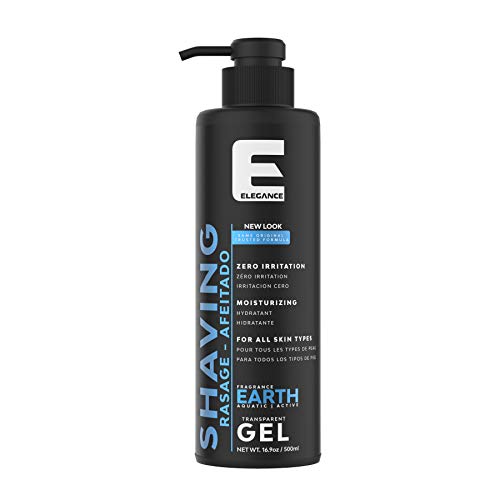 Product Cover Elegance Gel Shaving Gel, Earth Fragrance, Transparent, No-Irritating Formula, 16.9 oz