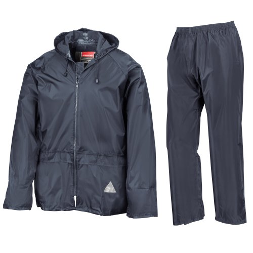 Product Cover Result Mens Heavyweight Waterproof Rain Suit (Jacket & Trouser Suit) (M) (Navy)