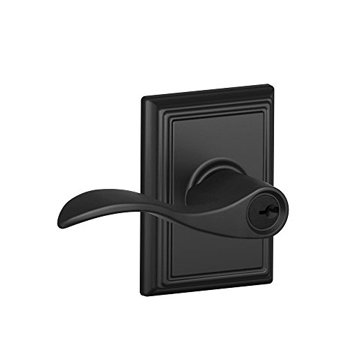 Product Cover Schlage Accent Lever with Addison Trim Keyed Entry Lock in Matte Black - F51A ACC 622 ADD