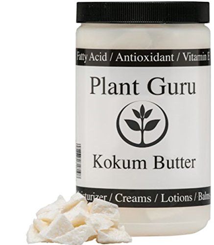 Product Cover Raw Kokum Butter 16 oz / 1 lb. 100% Pure Natural Cold Pressed Great Skin, Hair, DIY Creams, Lotion, Lip Balm, Soap Making (HDPE Food Grade Jar)