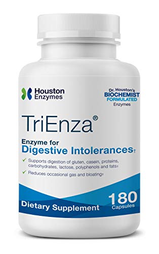Product Cover Houston Enzymes TriEnza - 180 Capsules (90 Doses) | Broad-Spectrum Enzymes for Digestive Intolerances | Supports Digestion of Gluten, Casein, Soy, Proteins, Carbohydrates, Sugars, Fats & Polyphenols
