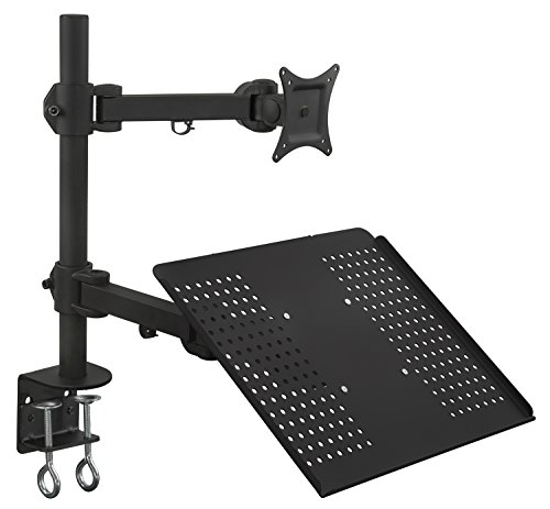 Product Cover Mount-it! Single Laptop/Notebook Desk Mount/Stand with Fully Adjustable Extension Arms and Clamp (MI-3352MN)