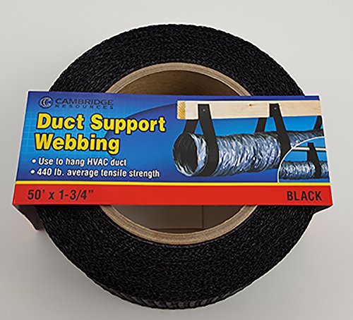 Product Cover Cambridge Duct Support Webbing Black 1 3/4 Inch Width 50 Feet Length