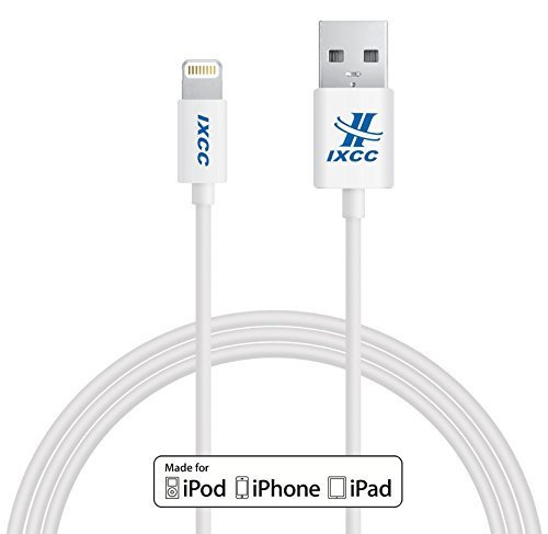 Product Cover [Apple MFI Certified] iXCC Â® Lightning Cable 6ft (Six Feet) Extra Long Element Series 8 pin to USB SYNC Cable Charger Cord for Apple iPhone 5 / 5s / 5c / 6 / 6 Plus, iPod 7, iPad Mini / mini 2/ mini 3, iPad 4 / iPad Air / iPad Air 2(Comp