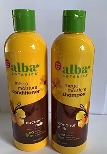Product Cover Alba Botanica Drink It Up Coconut Milk, Hawaiian Duo Set Shampoo and Conditioner, 12 Ounce Bottle Each
