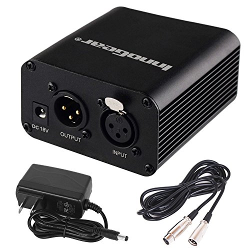 Product Cover InnoGear 1- Channel 48V Phantom Power Supply with 10 Feet XLR Cable and Adapter for Any Condenser Microphone Music Recording Equipment