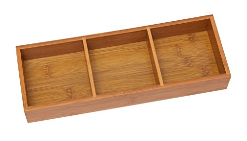 Product Cover Lipper International 3-Compartment Organizer Tray, Bamboo, Brown