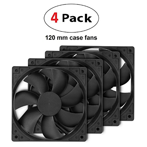 Product Cover Rosewill 120mm Case Fan 4-Pack, Long Life Sleeve Bearing Computer Case Fan ROCF-13001, Ultra Quiet Computer Cooling Fan 4 Pack 120 mm Standard Case Fan