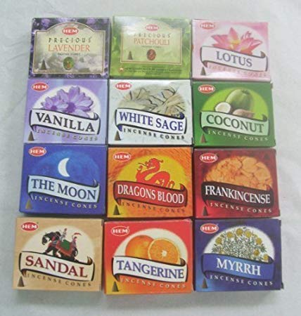 Product Cover HEM pack of 12 assorted incense cones (10 cones each total 120 cones )