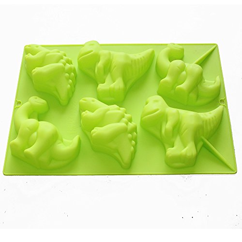 Product Cover X-Haibei Large 6 Dinosaurs Chocolate Soap Candle Crayon Plaster Silicone Mold Kids Fun Maker