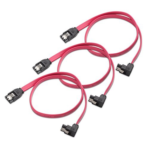 Product Cover Cable Matters 104008-18x3 18-inches Right-Angled SATA III Cable, Pack of 3 (Red)